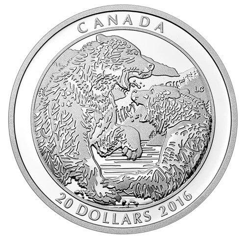 2016 Canada $20 Grizzly Bear: The Battle - Pure Silver Coin - NumisFind