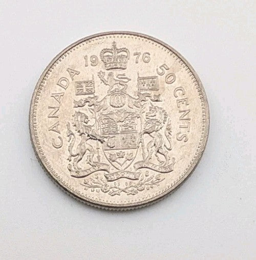 1976 Canadian Nickel Half Dollar 50 Cent Coin Canada0