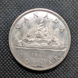 1963 80% Silver Canadian Canada Silver Dollar About Uncirculated0