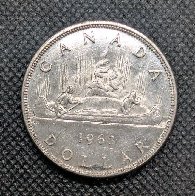 1963 80% Silver Canadian Canada Silver Dollar About Uncirculated0