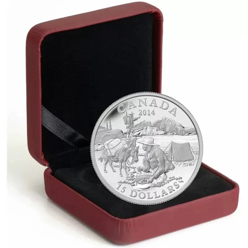 RCM CANADA 2014 $15 Fine Silver Exploring Canada Gold Rush Coin - NumisFind