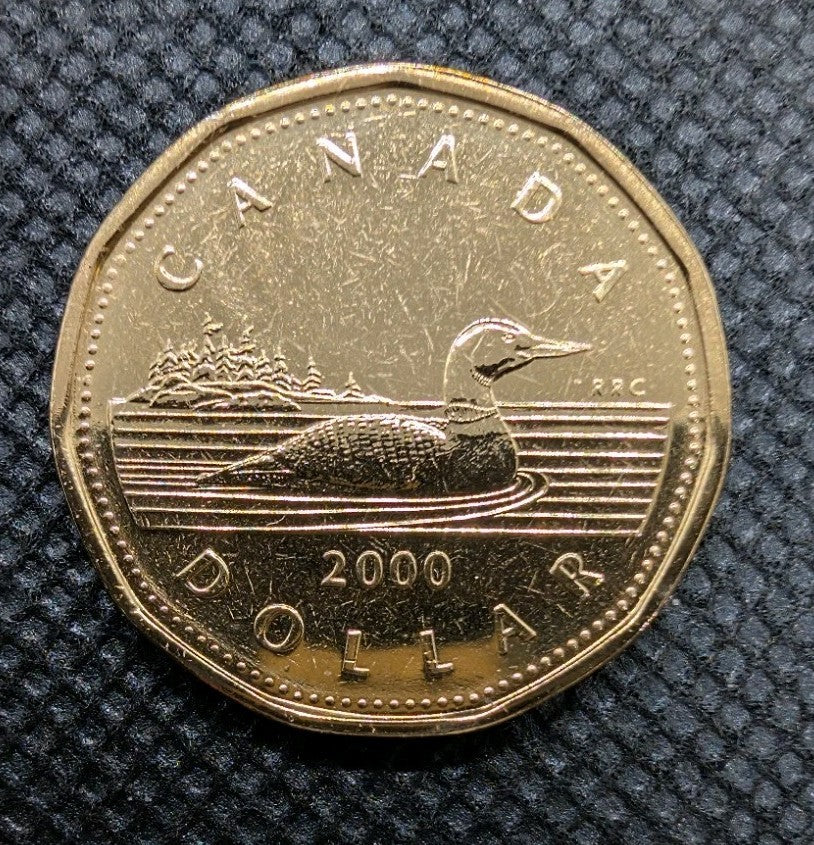 Canada 2000w Prooflike Loonie One $1 Dollar Loon Coin Winnipeg W Mint Mark 20000
