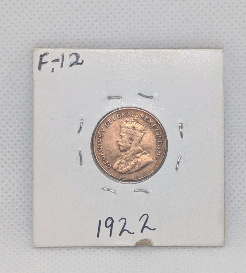 1922 Canada One Cent - Circulated F-12 - Beautiful Patina1