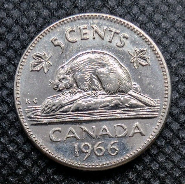 1966 Canada 5 Cent George VI Canadian  Nickel Coin Five Cents0