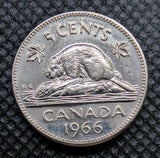 1966 Canada 5 Cent George VI Canadian  Nickel Coin Five Cents0