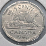 1946 Canada 5 Cent George VI Canadian  Nickel Coin Five Cents0