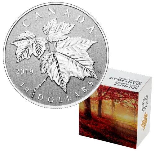 2019 Canada $10 Fine Silver Coin Maple Leaves Red Maple - NumisFind