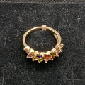 Pure 18K Gold plated Ring with colourful stones for Women beautiful jewelry0