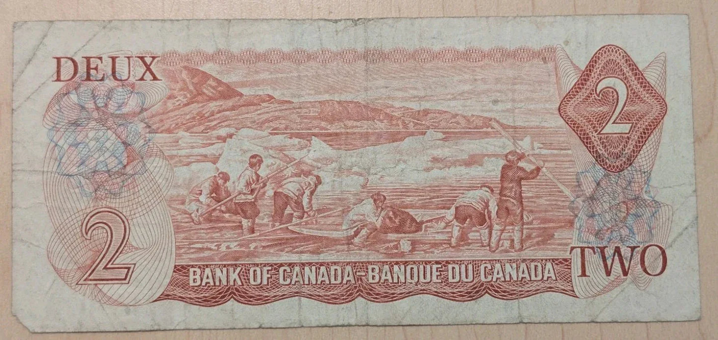 1974 Canada TWO Dollar Bill $2 - CIRCULATED - Serial# ABS3246866 - NumisFind