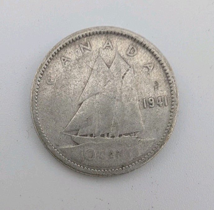 1941 Canada 10c Silver coin Dime - 2g of pure silver0