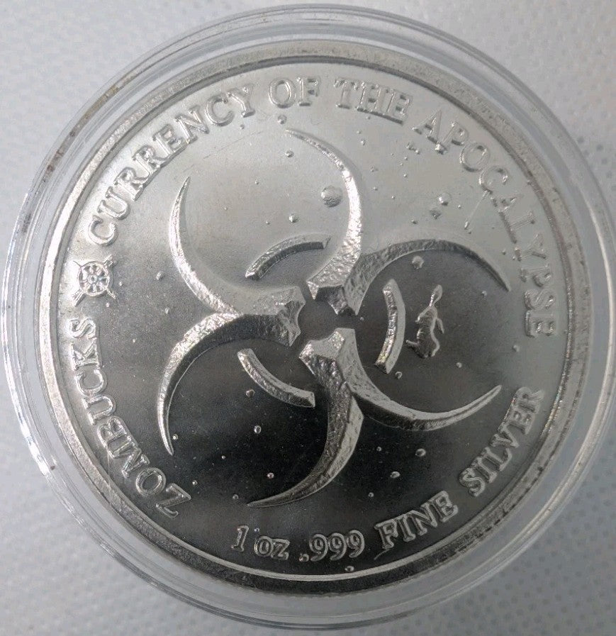 2019 Zombucks "SLAYED DOL" Currency of the Apocalypse 1 oz/999 Fine Silver Round1
