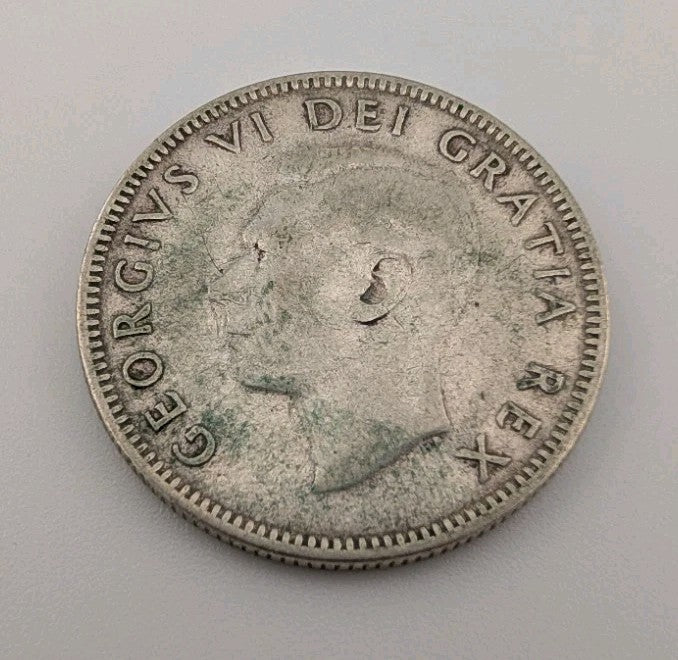 Canada 1950 25 Cents 25c Canadian Caribou Quarter Coin - 80% Silver - ASW .150oz1