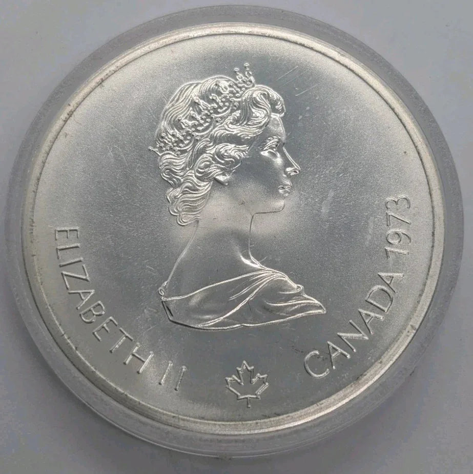 1973 CANADA OLYMPIC $10 HUGE SILVER COIN - MONTREAL SKYLINE - BU - NumisFind