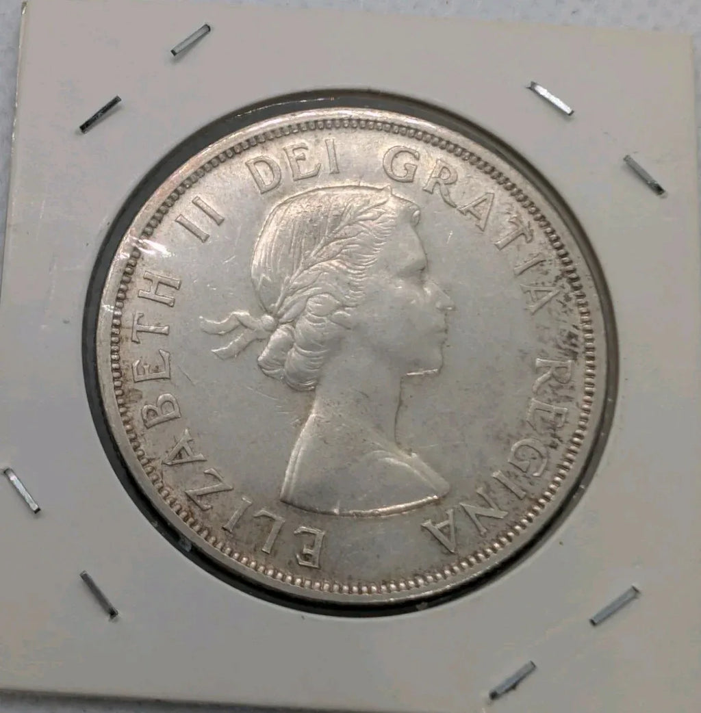1959 Canada Silver Dollar - Cleaned And Circulated - 22 Grams 80% Silver - NumisFind