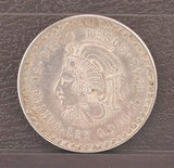 1948 Silver Coin Mexico Cuauhtémoc Cinco Pesos 30 Gramos Ley 0.9000