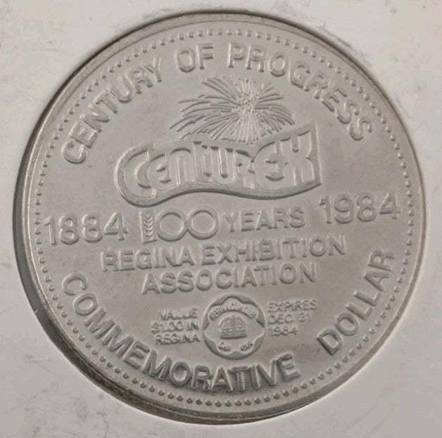1984 Regina Saskatchewan Commemorative Dollar - 100 Years of Progress 0