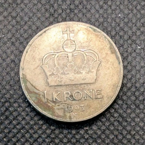 1993 NORWAY 1 KRONE COIN0