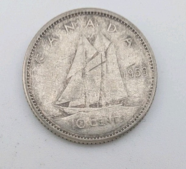 1959 Canada 10c Silver coin Dime - 2g of pure silver0