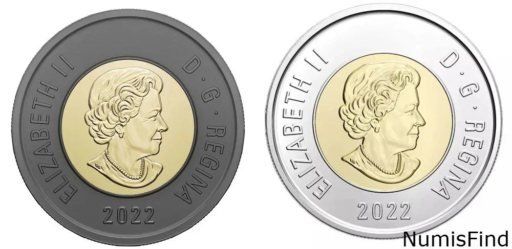Canada 2022 $2 Black Ring and Regular Ring Toonie Set BU - NumisFind