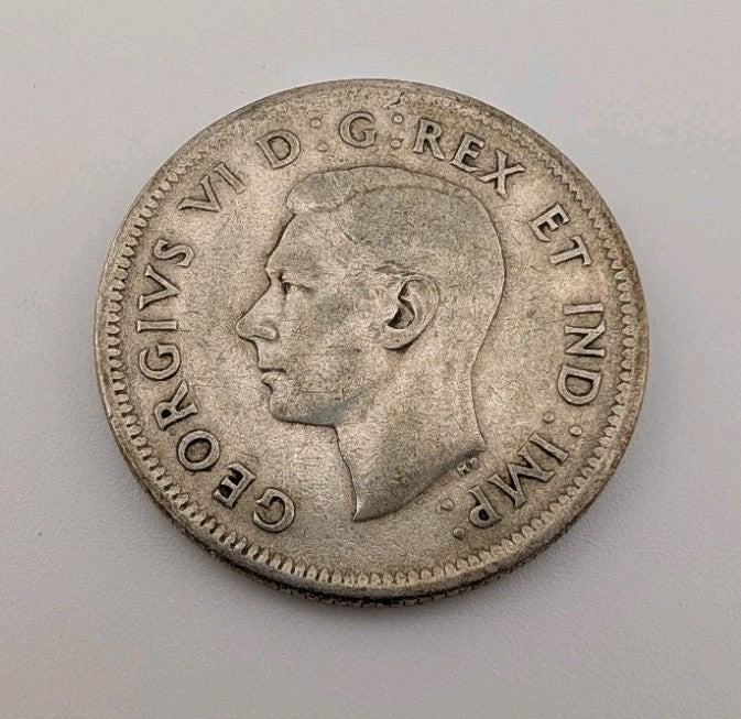 Canada 1940 25 Cents 25c Canadian Caribou Quarter Coin - 80% Silver - ASW .150oz1