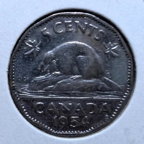 1954 Canada 5 Cent George VI Canadian Nickel Coin Five Cents - NumisFind