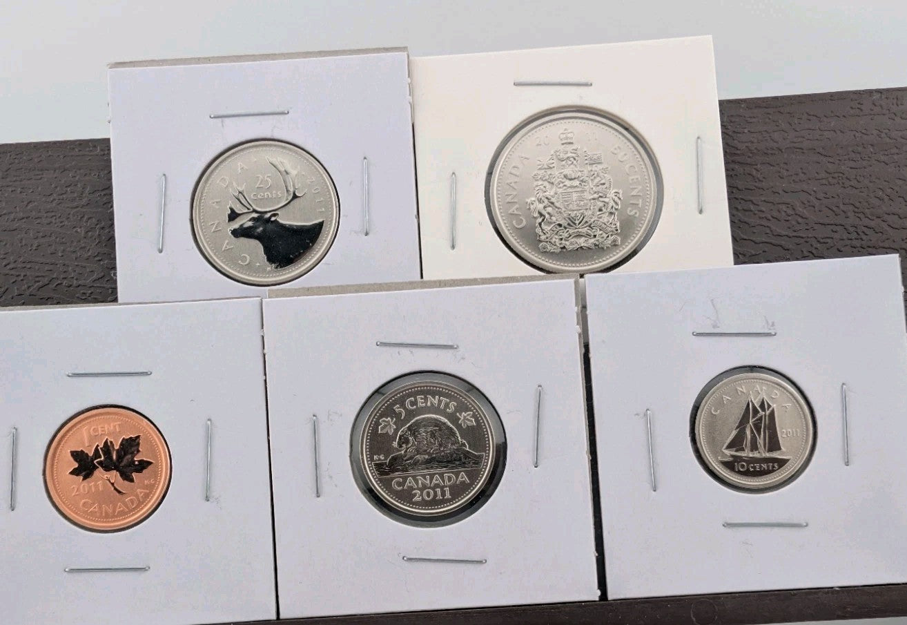 2011 Canada Specimen 5-Coin Set (1¢–50¢) - Small Denominations0