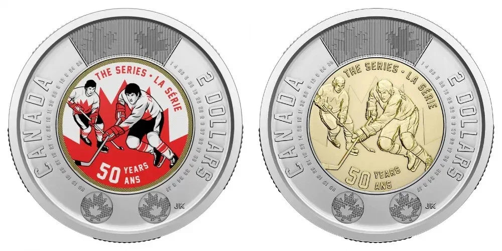 2022 Canada Toonie Summit Hockey 50th anniv $2 coloured and non coloured BU - NumisFind