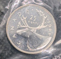 1966 Canadian 25 Cents .800 Silver QuarterDollar Queen Elizabeth II - BU Sealed0