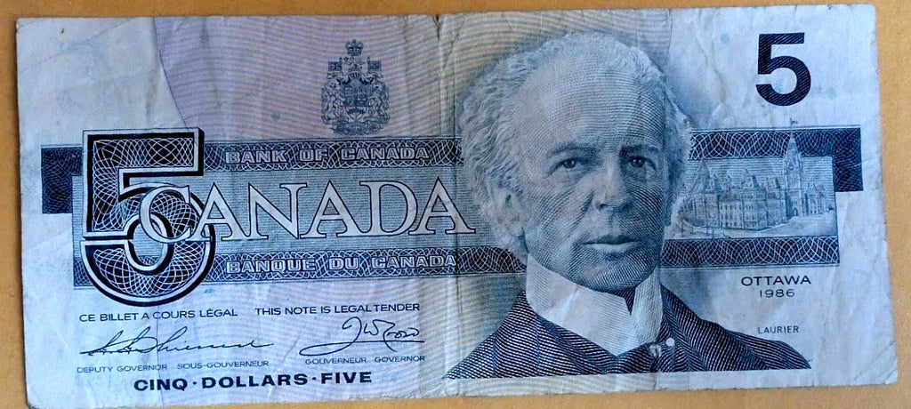 Canada 1986 5 DOLLAR NOTE CIRCULATED - NumisFind