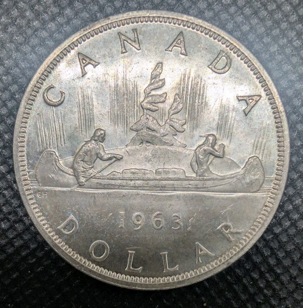 1963 80% Silver Canadian Canada Silver Dollar Uncirculated BU0