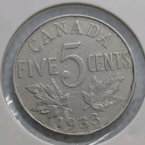 Canada Nickel 5 Cents 1933 - Circulated - Shipping Low Cost - NumisFind