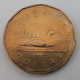 Canada 1987 Loonie ($1) from an Original Mint Roll - Classic loon reverse0