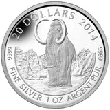 2014 $20 Prehistoric Animals: The Woolly Mammoth - Pure Silver Coin - NumisFind