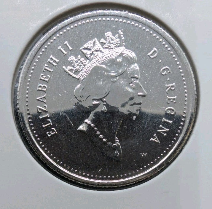 Canada 2000w Prooflike Loonie 25 cent Quarter Coin Winnipeg W Mint Mark 20001