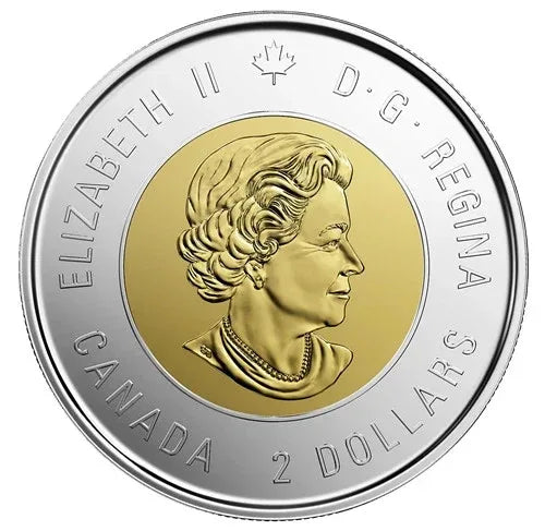 NEW ! 2019 D-Day Toonie $2 Color Canada Special Wrap RCM Roll - 25 coins - NumisFind