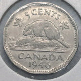 1946 Canada 5 Cent George VI Canadian Nickel Coin Five Cents - NumisFind