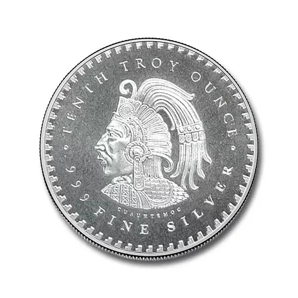 Mexico Cuauhtemoc, Aztec Calendar Silver Coin, 1/10th oz .999 - NumisFind