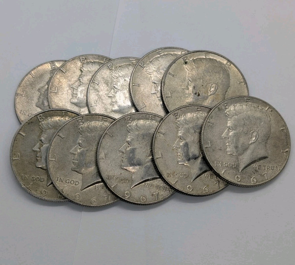40% Silver Coin, 1x 1965-1969 Kennedy Half Dollar - Lightly Circ0