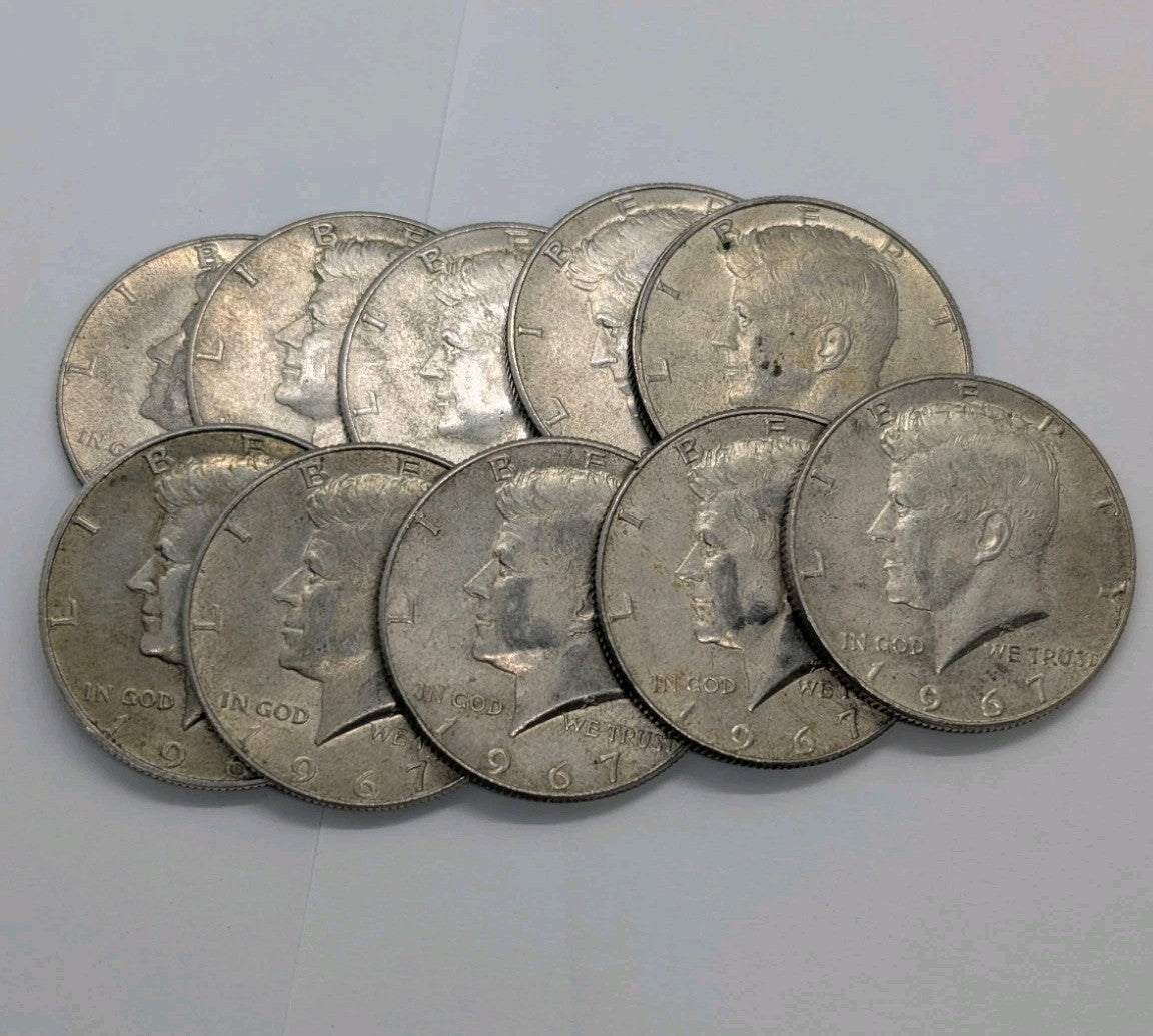 40% Silver Coin, 1x 1965-1969 Kennedy Half Dollar - Lightly Circ0