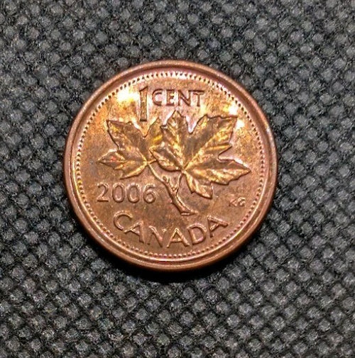 AU/Unc 2006 Logo Magnetic Canada Penny Small 1 Cent Beautiful0