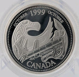 Coin Only 1999 25c October First Nations Millennium Proof Sterling Silver Coin0