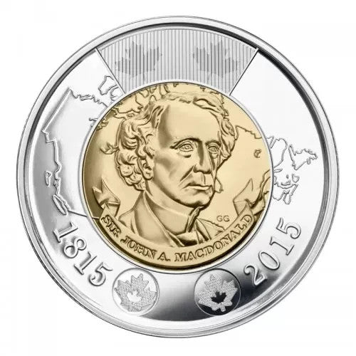 Canada SIR JOHN A MACDONALD 1815-2015 $2 Coin Uncirculated toonie0