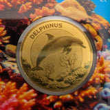 Dolphin 1/1000 Oz 999 Gold Coin 1000 Francs Gabon0