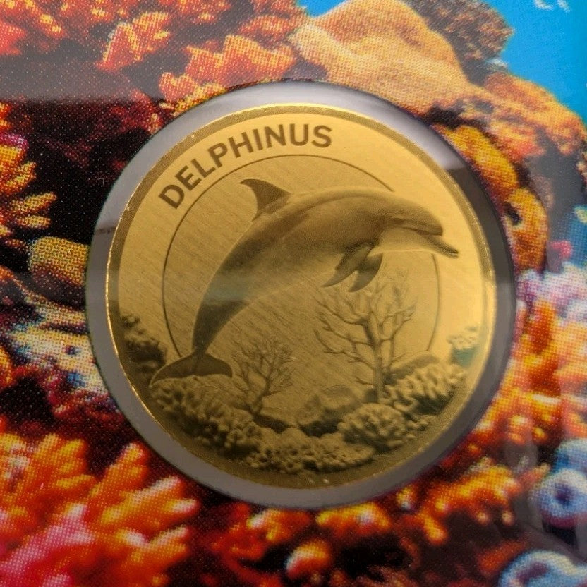 Dolphin 1/1000 Oz 999 Gold Coin 1000 Francs Gabon0