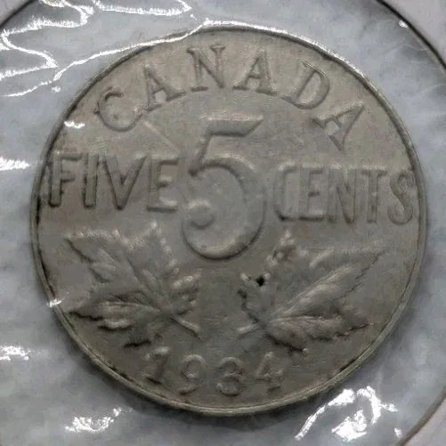 Canada Nickel 5 Cents 1934 - Circulated - Shipping Low Cost - NumisFind