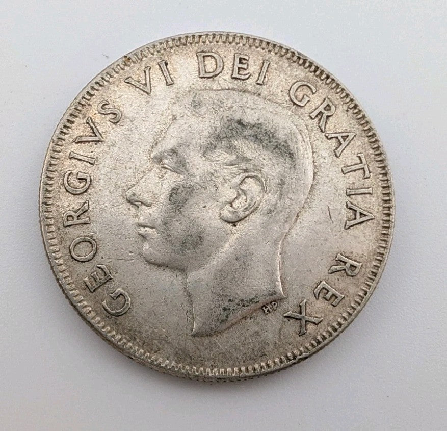 1951 Canada 50 Cents Silver Coin - 0.3oz of pure Silver1