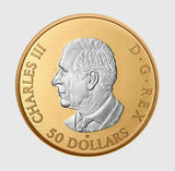 2025 Canada 50$ MAPLE LEAVES IN MOTION-5 Oz 99.99% pure Silver Coin-Mintage 20004