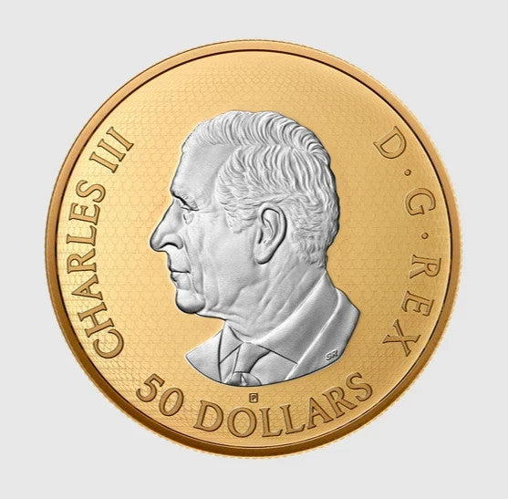 2025 Canada 50$ MAPLE LEAVES IN MOTION-5 Oz 99.99% pure Silver Coin-Mintage 20004