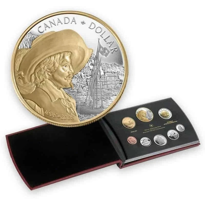 2008 Royal Canadian Mint Proof Set | Quebec 400th Anniversary | 1.7 oz Ag weight0