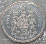 1966 Canadian 50 Cents .800 Silver Half Dollar Queen Elizabeth II BU - NumisFind